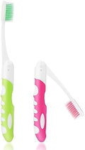 Cepillos de Dientes Portátiles Ouligay 2 Piezas - Cepillos de Viaje Plegables para Camping y Senderismo, Pequeños y Suaves - imagen 1