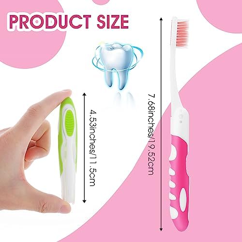 Cepillos de Dientes Portátiles Ouligay 2 Piezas - Cepillos de Viaje Plegables para Camping y Senderismo, Pequeños y Suaves - imagen 5
