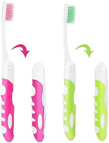 Cepillos de Dientes Portátiles Ouligay 2 Piezas - Cepillos de Viaje Plegables para Camping y Senderismo, Pequeños y Suaves - imagen 7