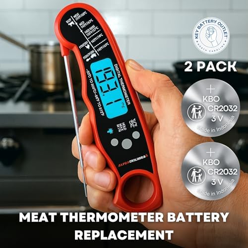 Kit de Reemplazo de Batería para Termómetros de Carne (2 Piezas) CR2032 - Compatible con la Mayoría de Marcas - Batería de Moneda para Termómetros de - imagen 3