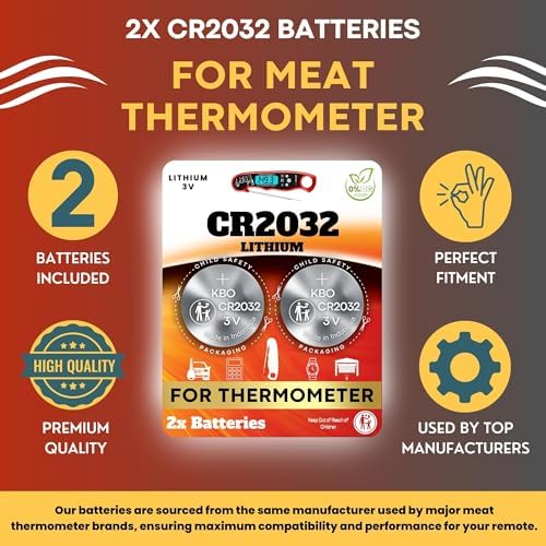 Kit de Reemplazo de Batería para Termómetros de Carne (2 Piezas) CR2032 - Compatible con la Mayoría de Marcas - Batería de Moneda para Termómetros de - imagen 4