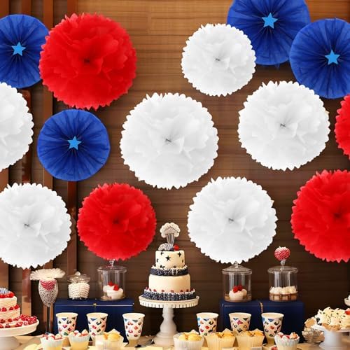 Papel de Regalo Patriótico SANNIX de 100 Hojas para el 4 de Julio en Rojo, Blanco y Azul, 19.7x13.8 Pulgadas, Decoración para Fiestas y Manualidades - imagen 4