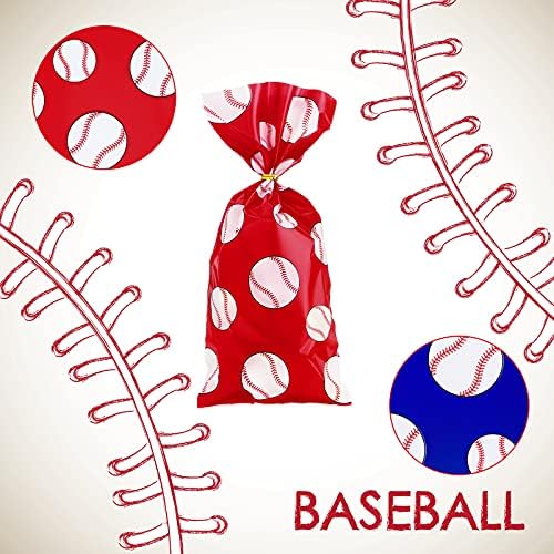Outus 100 Piezas de Bolsas de Regalo de Beisbol en Celofán con Cierres Dorados, Bolsas Transparentes para Snacks, Dulces y Galletas, Favor de Fiesta - imagen 3