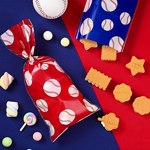 Outus 100 Piezas de Bolsas de Regalo de Beisbol en Celofán con Cierres Dorados, Bolsas Transparentes para Snacks, Dulces y Galletas, Favor de Fiesta - imagen 4