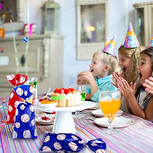 Outus 100 Piezas de Bolsas de Regalo de Beisbol en Celofán con Cierres Dorados, Bolsas Transparentes para Snacks, Dulces y Galletas, Favor de Fiesta - imagen 5