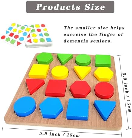 Juegos de Memoria TieGokii para Personas Mayores, Regalos para Demencia y Alzheimer, Actividades Cognitivas Geométricas - imagen 4