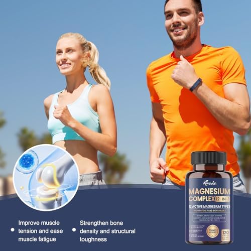 Complejo de Magnesio 700mg, Suplemento Vegano 12 en 1 con Glicinato, Citrato, Malato, Óxido, Taurato y Orotato, Alta Absorción para Sueño, Músculos, - imagen 7