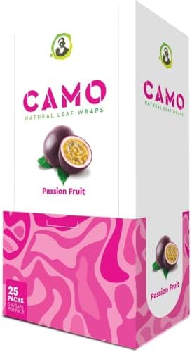 Afghan Natural Leaf Camo Wraps Sabor Maracuyá 6 Paquetes - 30 Hojas con Sticker Oficial de Camo Cones - imagen 2