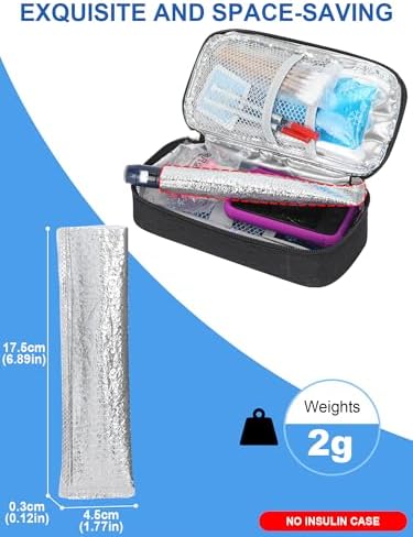 Bolsa Protectora para Viales de Insulina YOUSHARES - Fundas Aislantes de Aluminio para Plumas Diabéticas y Viales de Péptidos, Organizador de - imagen 5