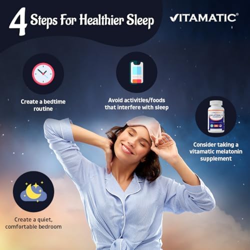 Suplemento de Melatonina Vitamatic 10 mg con Magnesio 200 mg - 120 Tabletas de Alta Potencia para Apoyo al Sueño, Sin OGM, Sin Azúcares, Sin - imagen 4