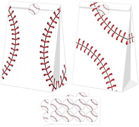 Bolsas de Regalo de Béisbol BQN 12 Piezas - Bolsas de Dulces para Fiesta de Béisbol, Sorpresas para Niños y Niñas, Decoración de Fiesta - imagen 1