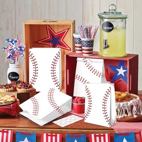 Bolsas de Regalo de Béisbol BQN 12 Piezas - Bolsas de Dulces para Fiesta de Béisbol, Sorpresas para Niños y Niñas, Decoración de Fiesta - imagen 3