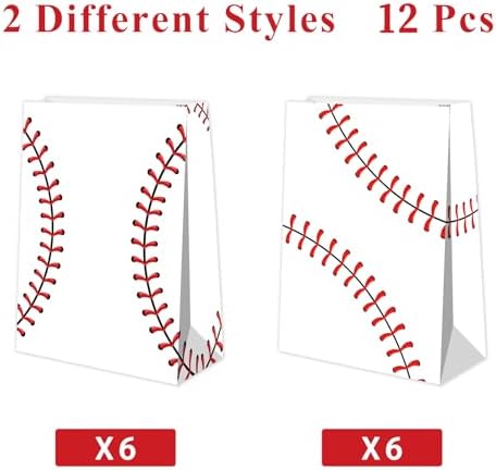 Bolsas de Regalo de Béisbol BQN 12 Piezas - Bolsas de Dulces para Fiesta de Béisbol, Sorpresas para Niños y Niñas, Decoración de Fiesta - imagen 5