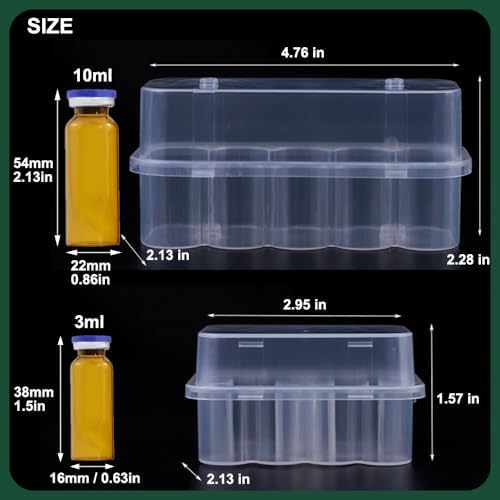 Juego de Soporte para Refrigerador con 20 Compartimentos para Viales de Insulina y Péptidos, Organizador de Botellas de 10 mL y Viales de 3 mL, - imagen 7