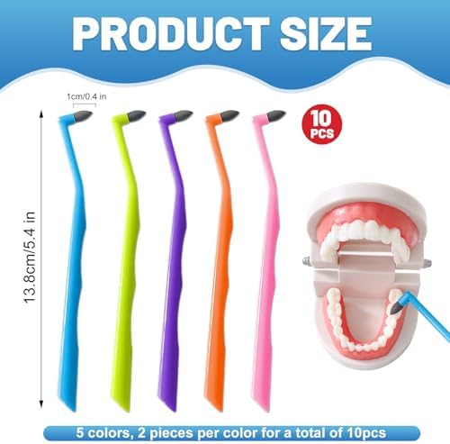 Juego de 10 Cepillos Removedores de Placa Dental Ceonam, Diseño Ergonómico, Kit de Limpieza Multicolor para Cuidado Oral - imagen 2