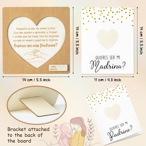 CJiangpo 3 Piezas Regalo de Propuesta para Padrinos, Ideas de Tarjetas para Madrina y Padrino, Anuncio de Bautizo, Regalo de Dioshijo - imagen 2