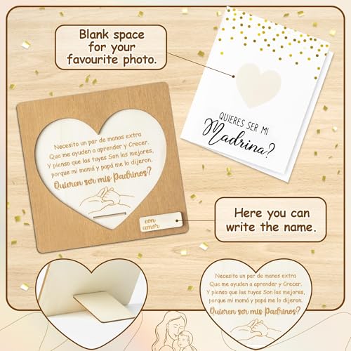 CJiangpo 3 Piezas Regalo de Propuesta para Padrinos, Ideas de Tarjetas para Madrina y Padrino, Anuncio de Bautizo, Regalo de Dioshijo - imagen 3
