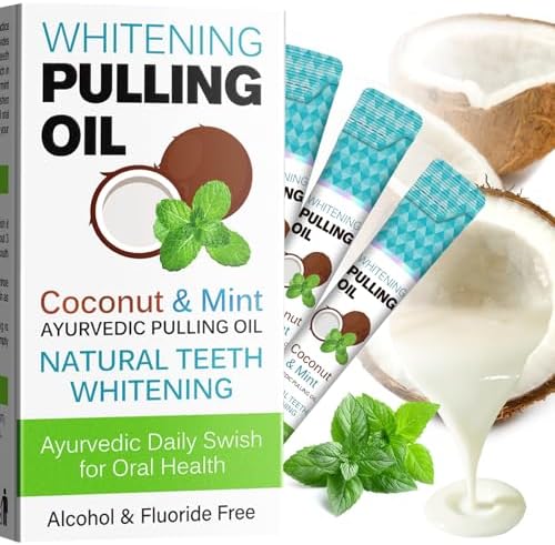 Aceite de Coco SDJUFEI para Enjuague Bucal, 20 Sachets de Aceite para Jalar, Tamaño de Viaje, con Coco y Menta, Natural y Efectivo para Dientes - imagen 1