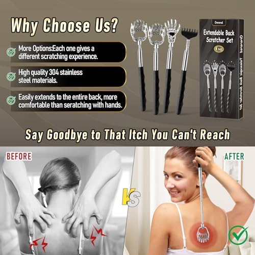 Juego de 4 Rascadores de Espalda Extendibles para Hombres y Mujeres, Regalos para el Día de San Valentín y Cumpleaños, Herramienta Masajeadora para - imagen 5