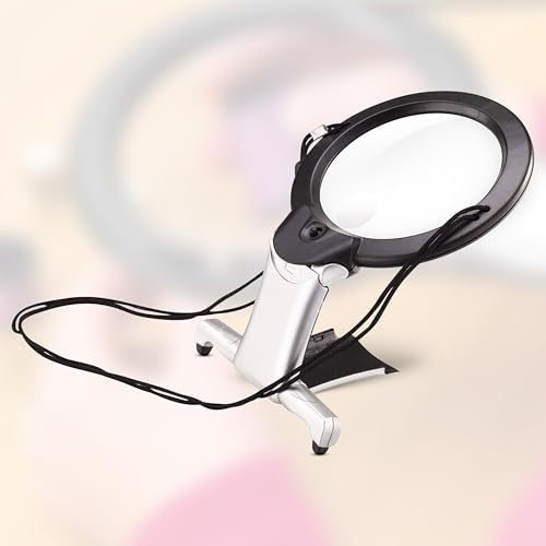 Lupa de Mano ARSUK con Luz, Lente 2X y Aumento 6X, Lupa LED Colgante para Personas Mayores, Costura, Lectura y Manualidades - imagen 3