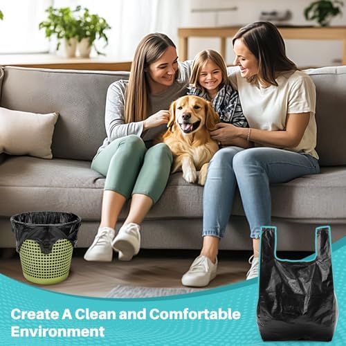 Bolsas de Basura - Paquete de 35 Bolsas de 4 Galones con Asa, Bolsas de Plástico Negras para Baño, Cocina y Oficina, Resistentes y de Gran Capacidad - imagen 3