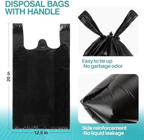 Bolsas de Basura - Paquete de 35 Bolsas de 4 Galones con Asa, Bolsas de Plástico Negras para Baño, Cocina y Oficina, Resistentes y de Gran Capacidad - imagen 4