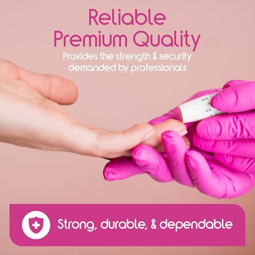 Guantes Desechables Inspire Rosa Sin Látex | Guantes de Nitrilo Rosa para Salón de Uñas y Tinte de Cabello | Nitrilo Desechable para Esteticistas | - imagen 6