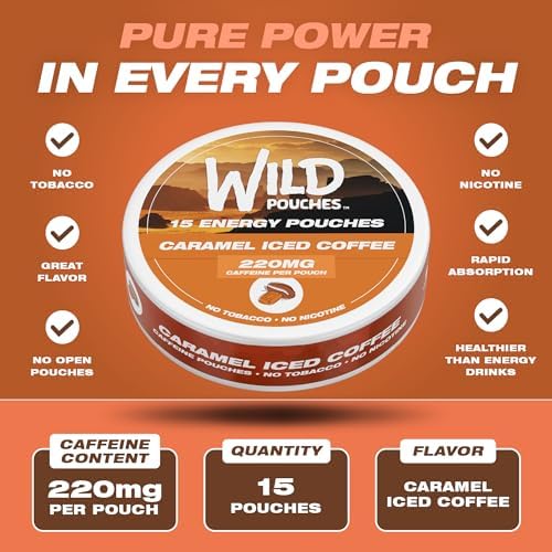 Pouches de Cafe Caramel Wild de 220mg de Cafeína - 15 Pouches Energéticos Sin Nicotina - Disponible en Paquete Individual y de 5 - imagen 2