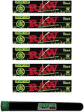 Papel de fumar orgánico RAW negro King Size Slim (paquete de 6) con tubo de American Rolling Club - imagen 1