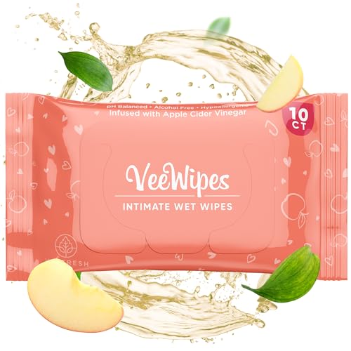 Toallitas VeeFresh VeeWipes ACV (10 piezas) - Toallitas Infundidas con Vinagre de Manzana para Vees Sensibles - pH Balanceado, Sin Alcohol y - imagen 1