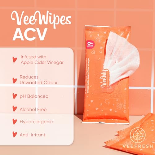 Toallitas VeeFresh VeeWipes ACV (10 piezas) - Toallitas Infundidas con Vinagre de Manzana para Vees Sensibles - pH Balanceado, Sin Alcohol y - imagen 6