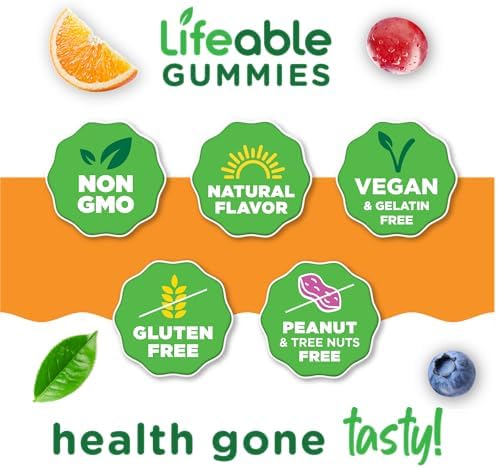 Gomitas Lifeable para Alivio del Estrés | Con Melisa, GABA y L-Teanina | Suplemento Vegano y No GMO | 90 Gomitas para el Ánimo - imagen 4