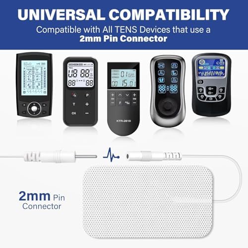 Parches Electrodos para Unidad TENS, 10 PZS 2x 3.5 Autoadhesivos Reemplazo con Conector 2.0mm para Masajeador TENS, Reutilizables y Sin Látex - imagen 7