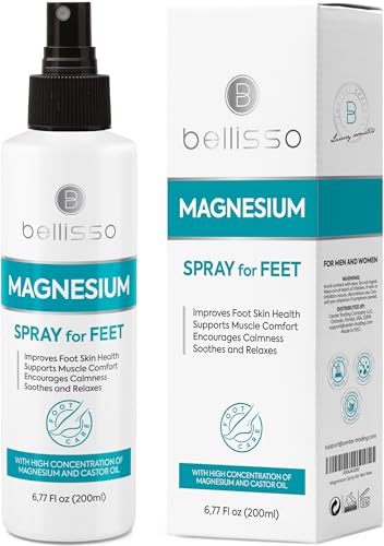 Spray de Magnesio para Pies con Aceite de Ricino - Aplicación Tópica para Mujeres, Hombres, Niños y Adultos - Fuerza Extra con Cloruro de Magnesio - imagen 1