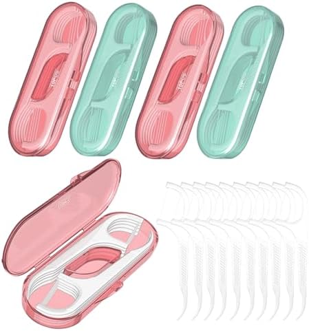 Estuche de Hilo Dental de Viaje 5 Piezas con 50 Palillos Premium - Soporte para Hilo Dental, Accesorios Esenciales de Viaje para Mujeres y Hombres - imagen 1