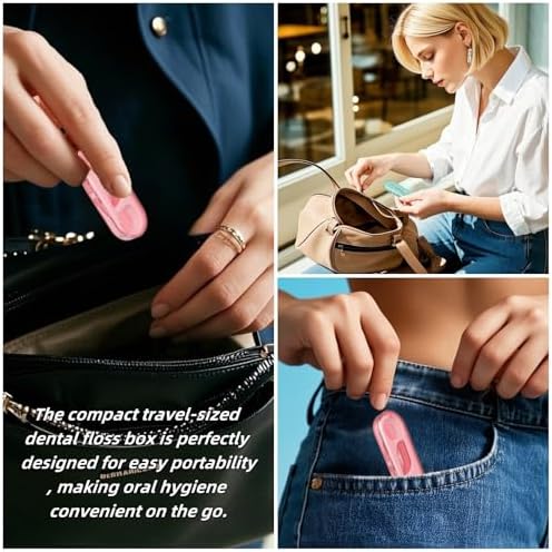 Estuche de Hilo Dental de Viaje 5 Piezas con 50 Palillos Premium - Soporte para Hilo Dental, Accesorios Esenciales de Viaje para Mujeres y Hombres - imagen 4
