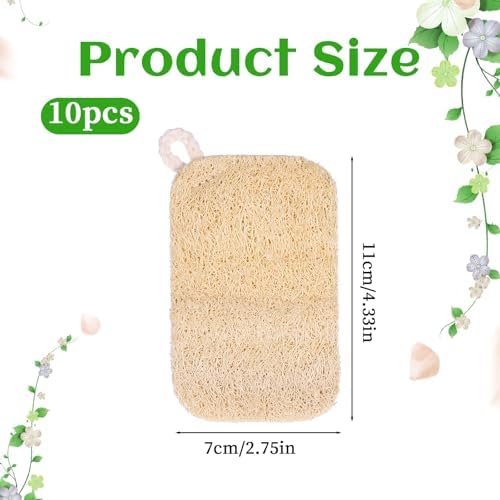 10 Piezas de Esponjas Naturales para Platos, Esponja de Lufa Compostable para Cocina - imagen 2