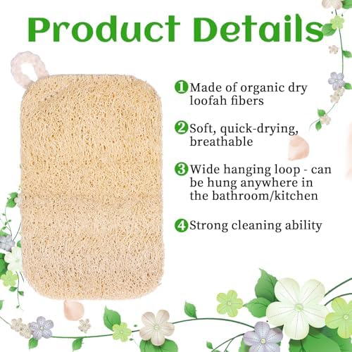 10 Piezas de Esponjas Naturales para Platos, Esponja de Lufa Compostable para Cocina - imagen 3