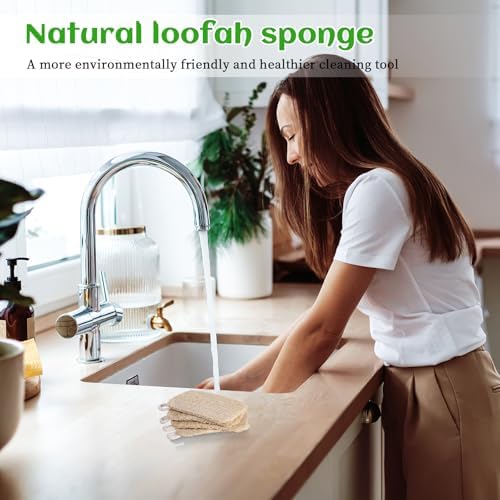 10 Piezas de Esponjas Naturales para Platos, Esponja de Lufa Compostable para Cocina - imagen 5