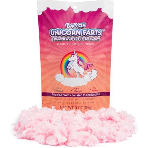 Bolsa de Algodón de Azúcar de Fart Unicornio Sabor Fresa, 1 paquete / 85 gramos - imagen 1