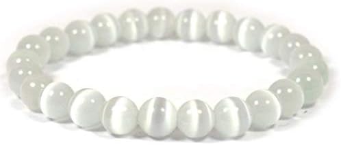 Pulsera de Selenita Natural de 8mm para Reiki, Protección, Concentración, Espiritualidad y Aumento de Creatividad - imagen 1