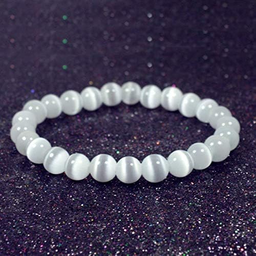 Pulsera de Selenita Natural de 8mm para Reiki, Protección, Concentración, Espiritualidad y Aumento de Creatividad - imagen 2