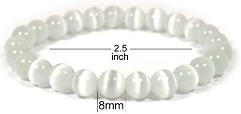 Pulsera de Selenita Natural de 8mm para Reiki, Protección, Concentración, Espiritualidad y Aumento de Creatividad - imagen 3