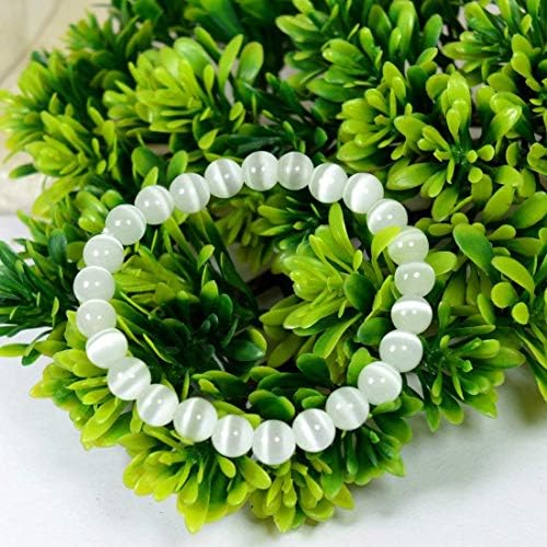 Pulsera de Selenita Natural de 8mm para Reiki, Protección, Concentración, Espiritualidad y Aumento de Creatividad - imagen 4