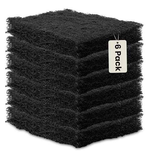 Paquete de 6 Estropajos de Alta Resistencia Harrier Hardware, 6x4 Pulgadas, Almohadillas Negras para Fregar Ollas, Sartenes y Más - imagen 1