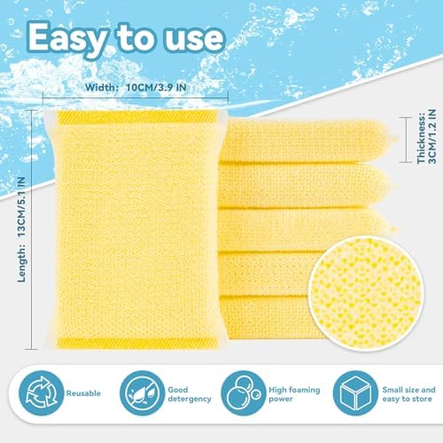Esponjas de Limpieza MAQIHAN - Paquete de 6 Esponjas para Fregar, Multiusos para Cocina y Hogar, Ideal para Estufas, Platos, Ollas y Más - imagen 6