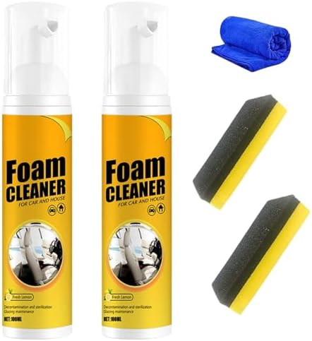 QUAAM 2PCS Limpiador de Espuma, Limpiador Multiusos, Ideal para Auto y Cuero, 100ml cada uno - imagen 1