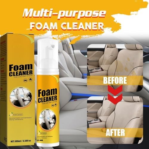 QUAAM 2PCS Limpiador de Espuma, Limpiador Multiusos, Ideal para Auto y Cuero, 100ml cada uno - imagen 8