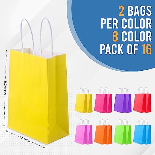 Bolsas de Regalo Pequeñas BYBAXX de 16 Piezas con Asa en 8 Colores Vibrantes, Tamaño 8.3x6.29x3.1”, Ideales para Fiestas de Cumpleaños, Bodas y Baby - imagen 2