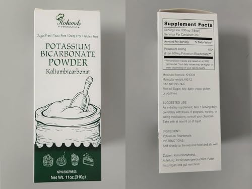 Bicarbonato de Potasio 11oz, 100% Puro - Suplemento Mineral Alimentario para Plantas, Pasteles, Vino, Leudante Natural, Libre de Gluten | Apto para - imagen 7